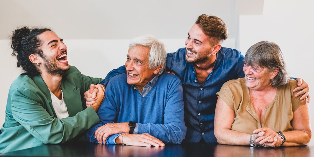 Group of volunteers laughing together