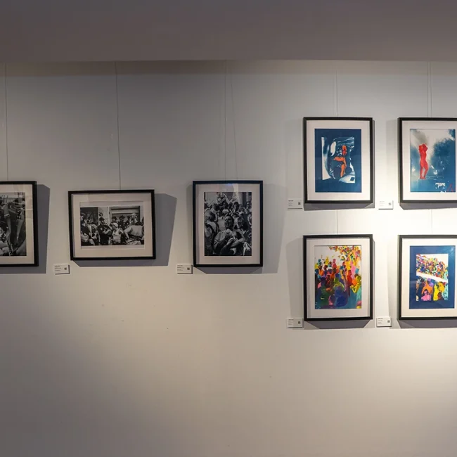 Framed works at the Queer Art Madrid exhibition